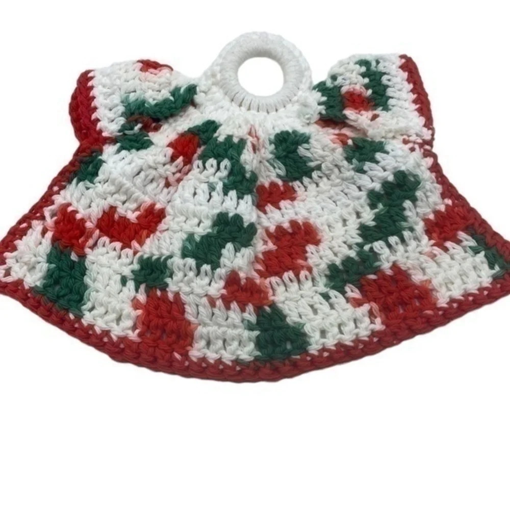 Vintage Crochet Christmas Angle Pot Holder